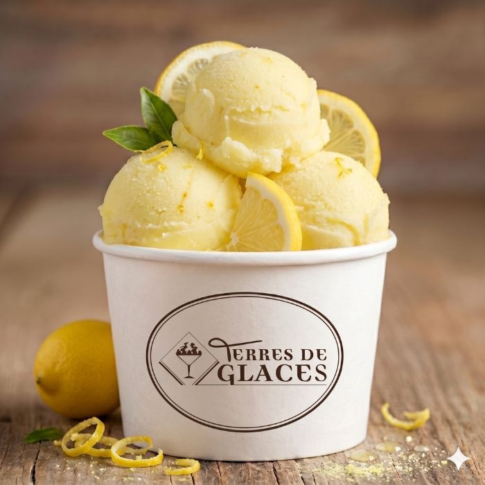 sorbet artisanal au citron jaune