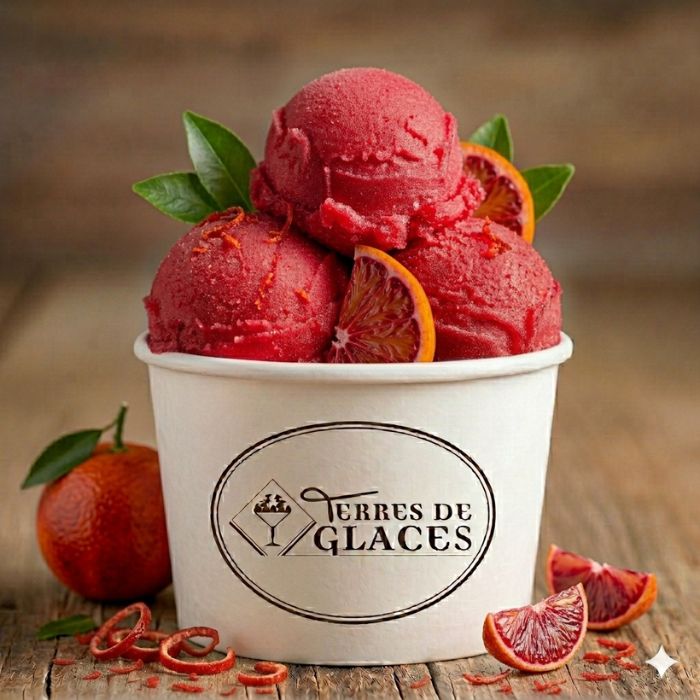 sorbet artisanal à l'orange sanguine